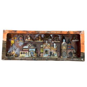 Holiday Time Thanksgiving Village House Set 10 pc